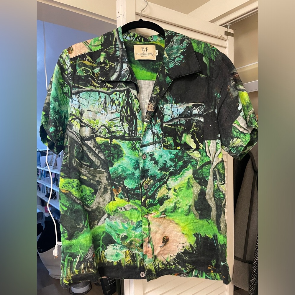 EUC Fashion Brand Company cayetana linen camp shirt XS